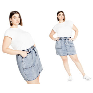 *NEW* CITY CHIC Cali Denim Skirt Light Denim Size 24 NWT
